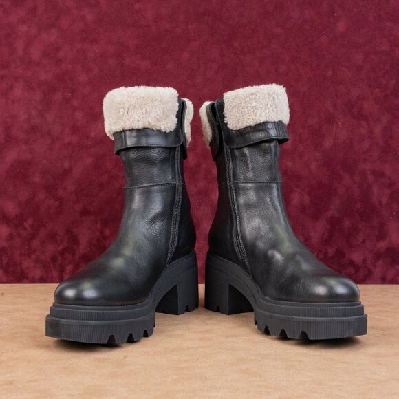 Voile Blanche Women Black Leather Zip Fleece Lined Winter Boots sz 9.5US EUR41 - Picture 2 of 9